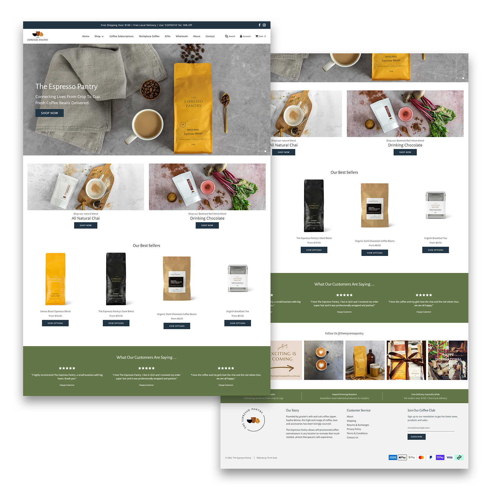 The Espresso Pantry Website design by Think Goat