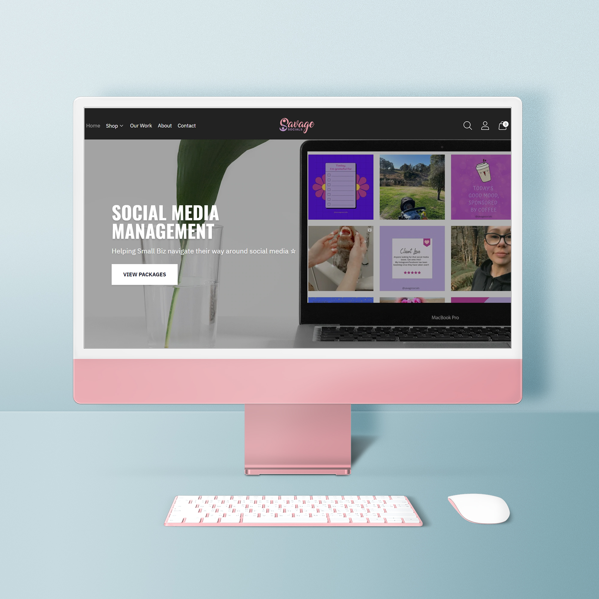 Savage Socials Website design by Think Goat