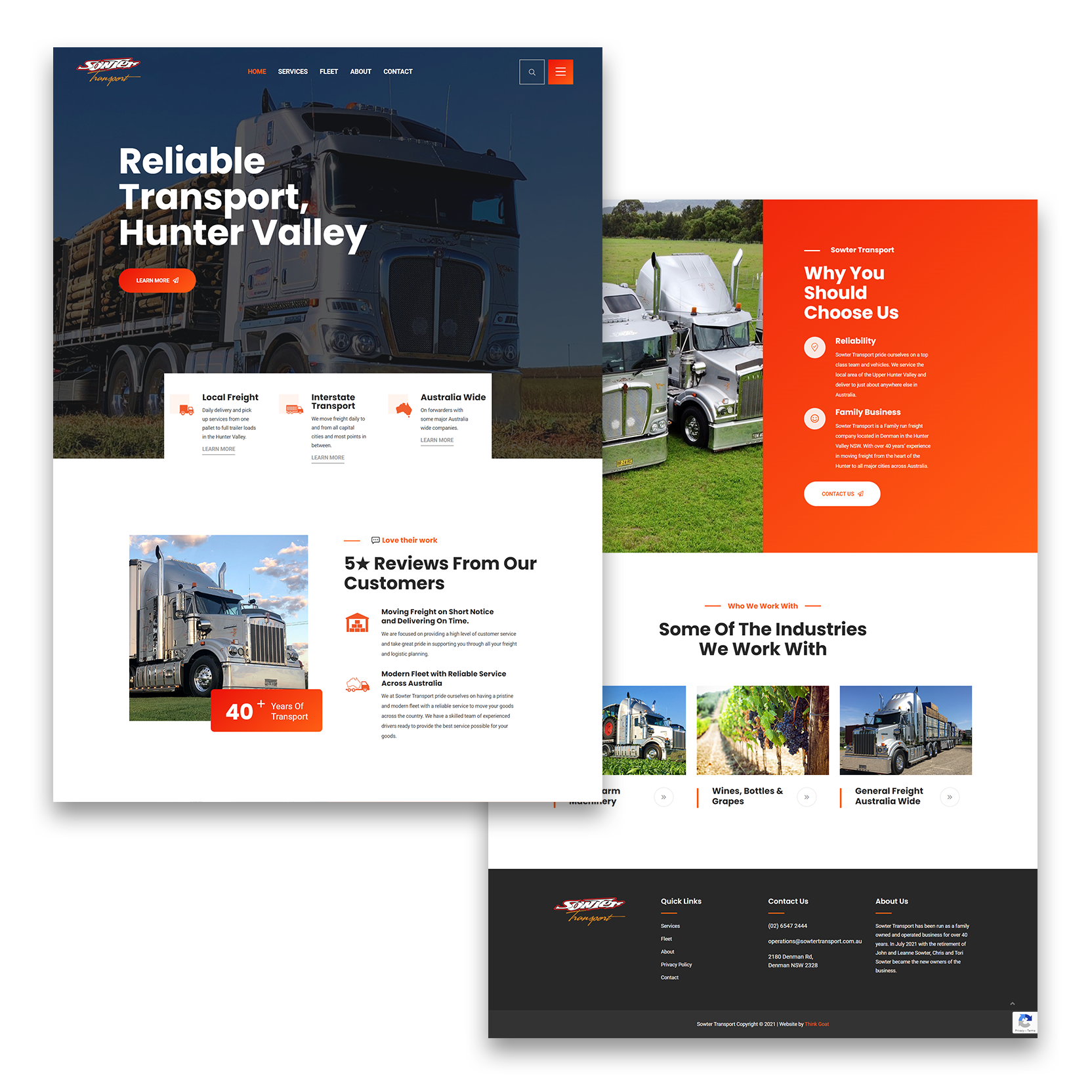 Sowter Transport Website design by Think Goat