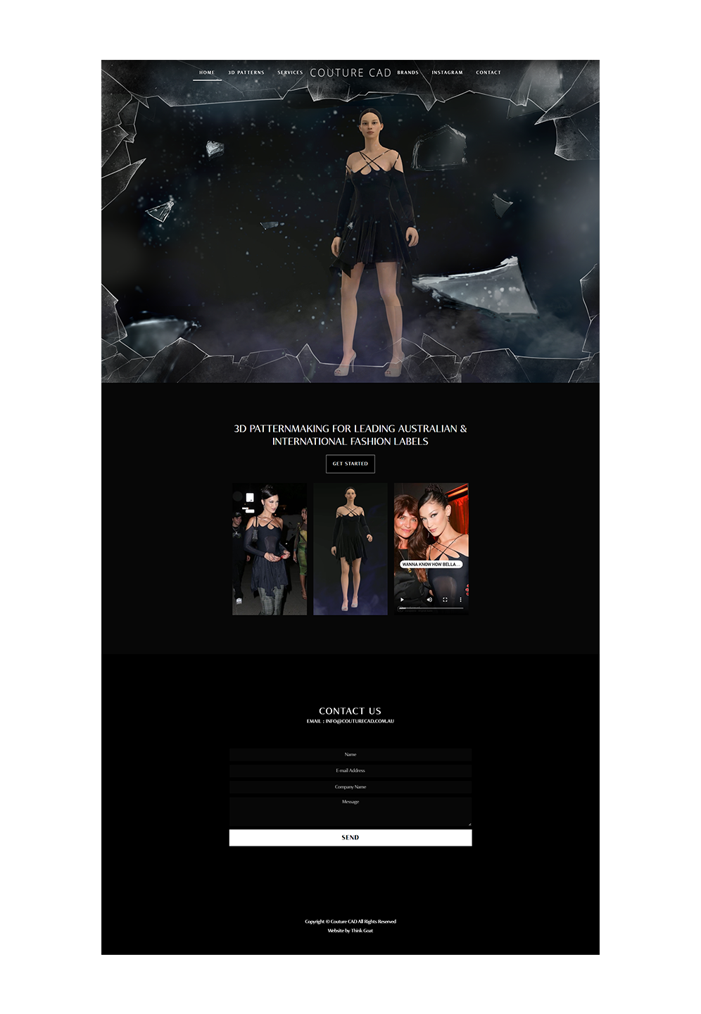 Couture CAD Website design by Think Goat