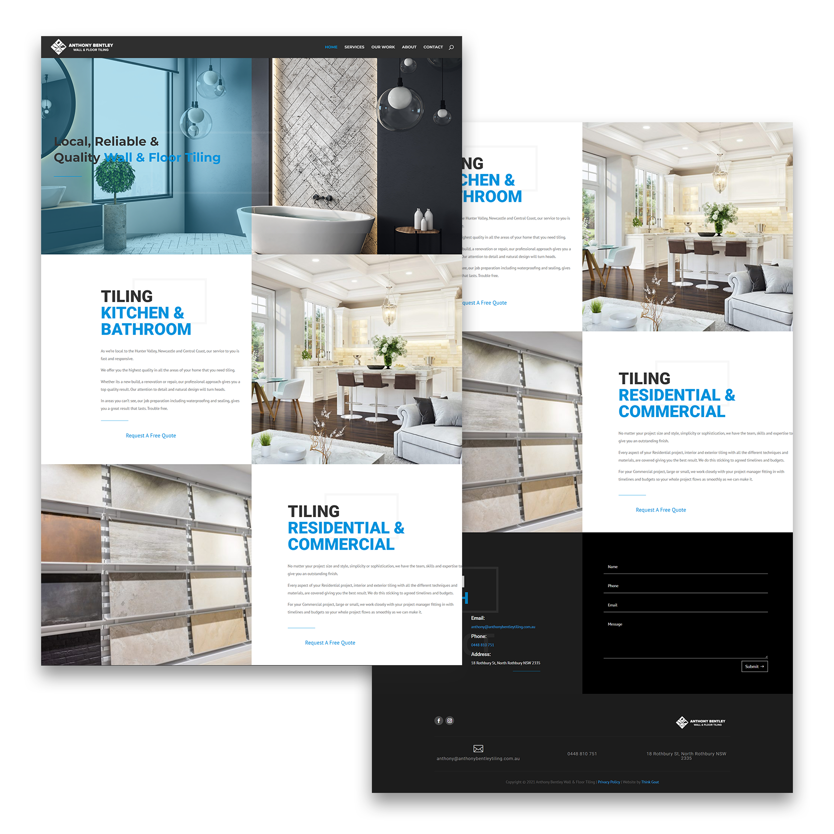 Anthony Bentley Wall & Floor Tiling Website design by Think Goat